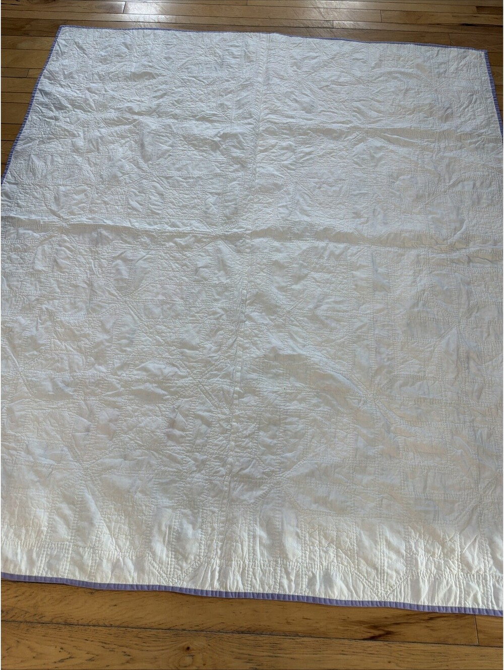 VTG 1970s Quilt Hand Stitched Squares Awesome Retro Fabrics Colorful 56x77” - Picture 12 of 15